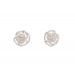 NEUF BOUCLES D'OREILLES VANESSA TUGENDHAFT LA ROSE DIAMANT OR GOLD EARRING 2895€