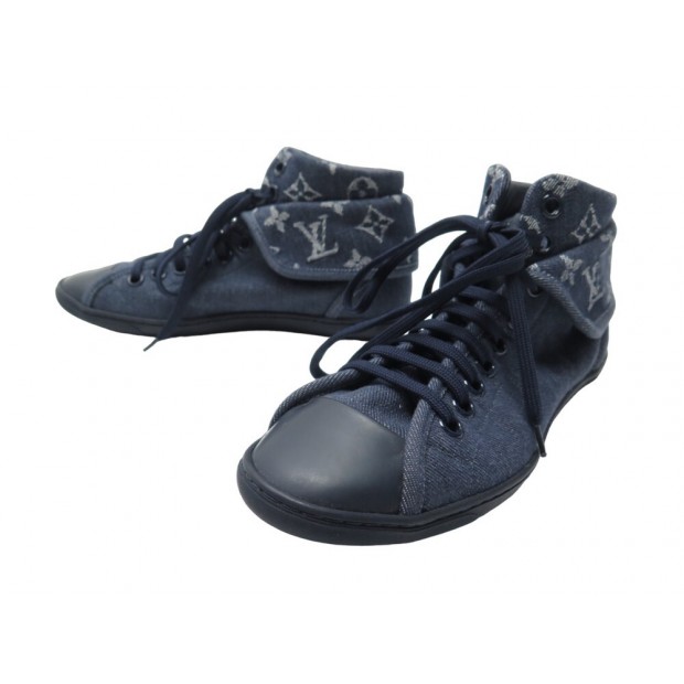 NEUF CHAUSSURES LOUIS VUITTON MONOGRAM DENIM BREA 36 NEW SNEAKERS SHOES 810€