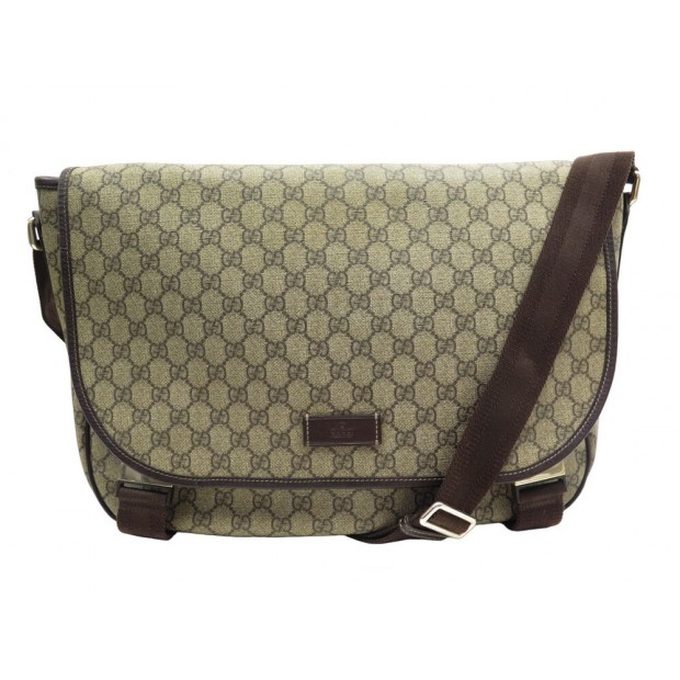 SACOCHE GUCCI 201725 BESACE MESSENGER EN TOILE GG SUPREME BANDOULIERE BAG 1400€