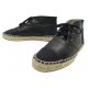 NEUF CHAUSSURES CHANEL ESPADRILLES MONTANTES G29600 39 CUIR NOIR SHOES 750€