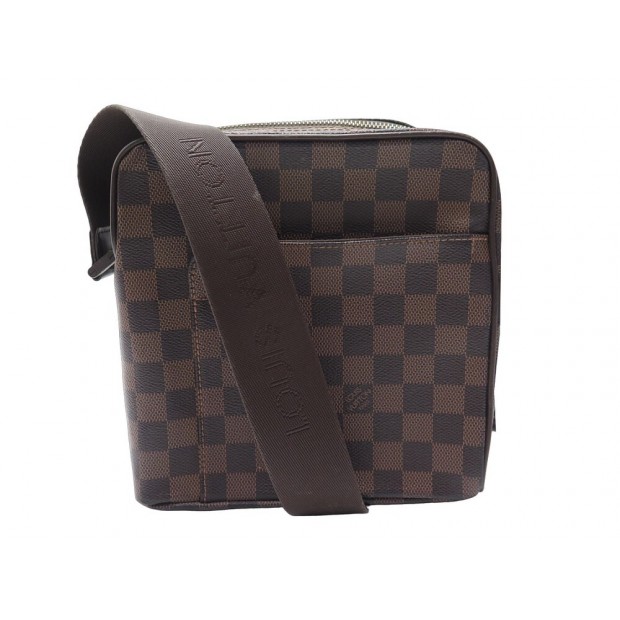 SACOCHE LOUIS VUITTON OLAV PM N41442 EN TOILE DAMIER EBENE BANDOULIERE BAG 840€