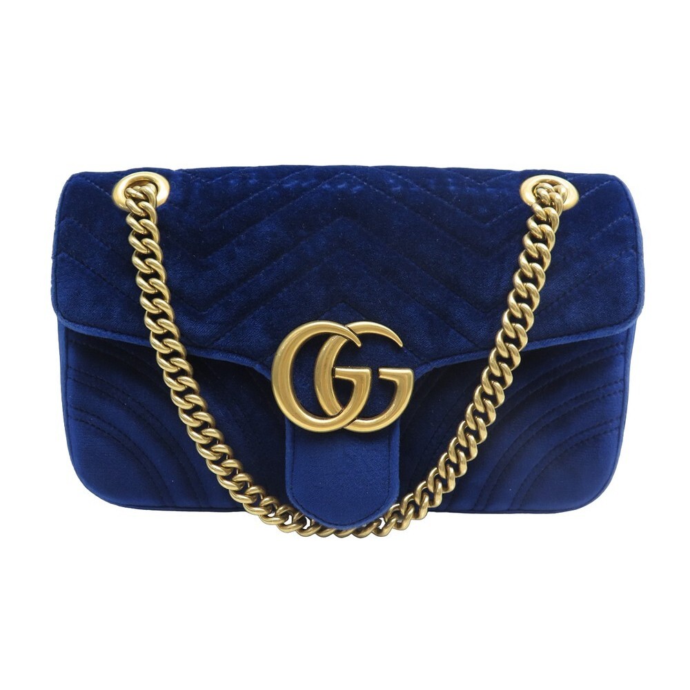 Gucci 'GG Marmont' shoulder bag, Sac bandoulière Gucci Sylvie en cuir bleu, Women's Bags