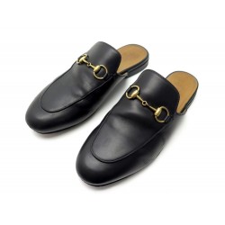 CHAUSSURES GUCCI MOCASSINS MULES PRINCETOWN 423513 35 IT 36 FR EN CUIR NOIR 680€