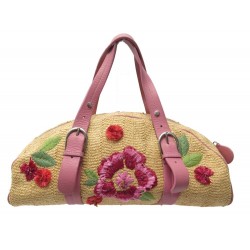 SAC A MAIN CHRISTIAN DIOR BOWLING WICKER FLOWER FRAME HAND BAG PURSE 1700€