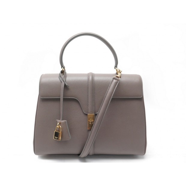 NEUF SAC A MAIN CELINE 16 CLASSIQUE BANDOULIERE CUIR GRAINE PURSE HAND BAG 3700€