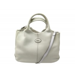 NEUF SAC A MAIN TOD'S CABAS BANDOULIERE CUIR BLANC NEW LEATHER HAND BAG 1500€