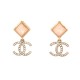 NEUF BOUCLES D'OREILLES CHANEL LOGO CC EN METAL DORE GOLDEN STEEL EARRINGS 750€