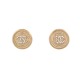 NEUF BOUCLES D'OREILLES CHANEL LOGO CC ET STRASS METAL DORE GOLD EARRINGS 650€