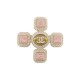 NEUF BROCHE CHANEL CROIX PATE DE VERRE LOGO CC ET STRASS METAL DORE BROOCH 1350€