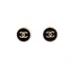 NEUF BOUCLES D'OREILLES CHANEL LOGO CC RONDES PUCE METAL DORE EARRINGS 650€