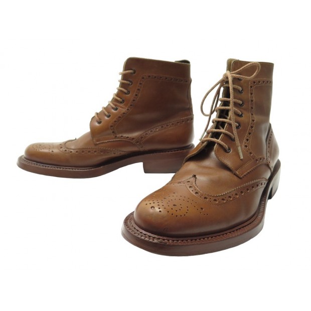 CHAUSSURES SANTONI X TASSINARI BOTTINES BOUT FLEURI CAMEL 6 IT 41 FR BOOTS 790€