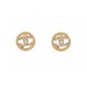 NEUF BOUCLES D'OREILLES CHANEL LOGO CC STRASS EN METAL DORE NEW EARRINGS 650€