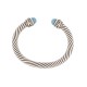 BRACELET DAVID YURMAN CABLE CLASSIC 7MM ARGENT TOPAZE DIAMANTS 0.10CT 21CM 2000€