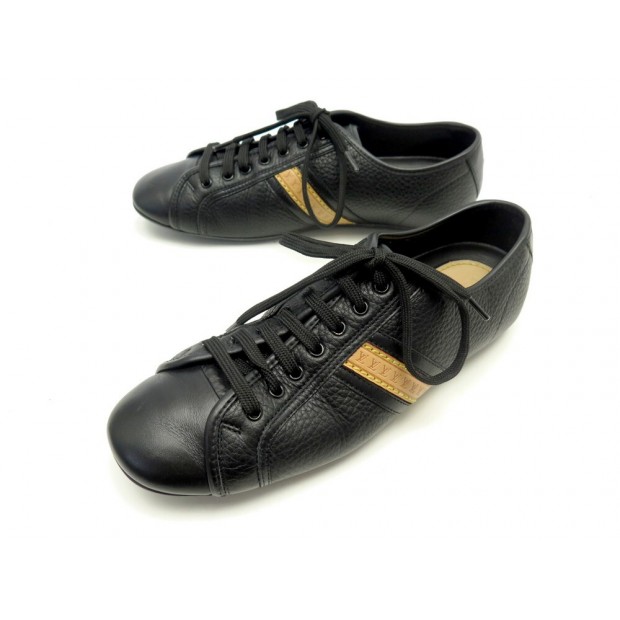 CHAUSSURES LOUIS VUITTON ACROBAT 36.5 BASKETS EN CUIR NOIR SNEAKERS SHOES 700€