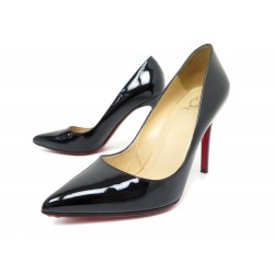 CHAUSSURES CHRISTIAN LOUBOUTIN PIGALLE 38 ESCARPINS CUIR NOIR VERNIS SHOES 695€