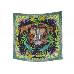 NEUF FOULARD HERMES LA MARCHE DU ZAMBEZE CARRE SOIE MULTICOLORE SILK SCARF NEW