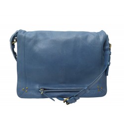 SAC A MAIN JEROME DREYFUSS ALBERT BANDOULIERE EN CUIR GRAINE BLEU HAND BAG 990€