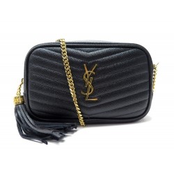 NEUF SAC A MAIN YVES SAINT LAURENT MINI LOU 612579 BANDOULIERE CUIR PURSE 1250€