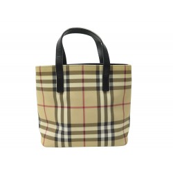 SAC A MAIN BURBERRY MINI CABAS EN TOILE TARTAN CHECK CANVAS HAND BAG PURSE 1000€