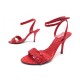 CHAUSSURES BOTTEGA VENETA 36.5 IT 37 FR SANDALES EN CUIR TRESSE ROUGE SHOES 520€