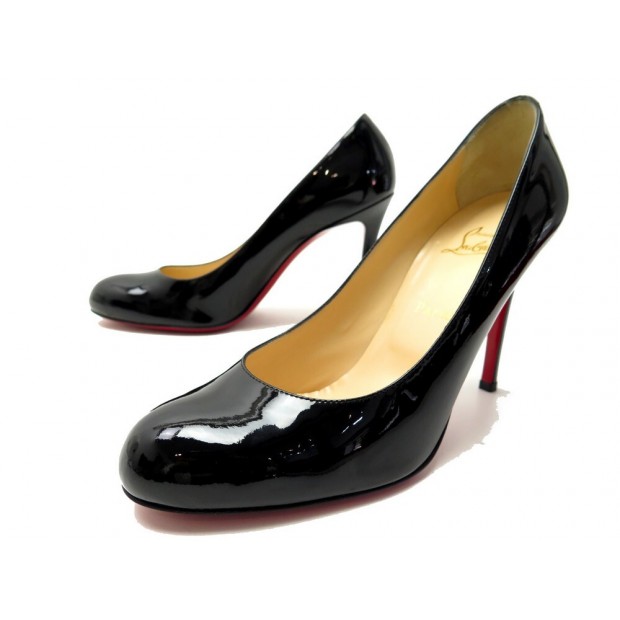 NEUF CHAUSSURES CHRISTIAN LOUBOUTIN SIMPLE PUMP 41.5 ESCARPINS CUIR VERNI 695€