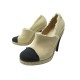 NEUF CHAUSSURES CHANEL ESPADRILLES TOILE EFFILOCHEE G29964 42 BEIGE SHOES 1650€