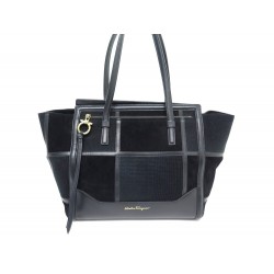 SAC A MAIN SALVATORE FERRAGAMO AMY PATCHWORK CUIR ET DAIM NOIR HAND BAG 1480€