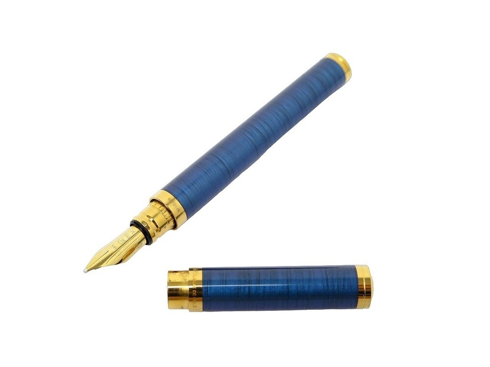 Stylo Plume S.T. Dupont Fidelio Laque Bleue - Plume Or 14 Carats Occasion