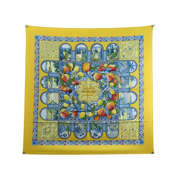 NEUF FOULARD HERMES LES JARDINS D'ANDALOUSIE HONORE CARRE 90 SOIE NEW SCARF 460€