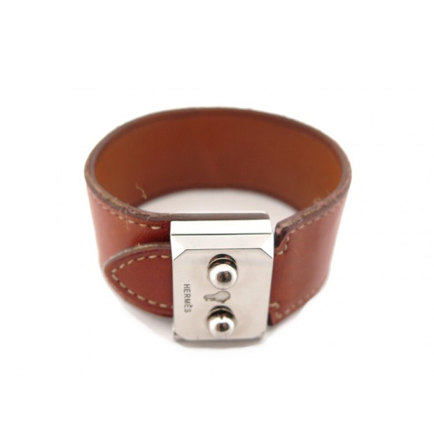 BRACELET HERMES SAC A DEPECHE EN CUIR S 18 CM + POCHON BANGLE LEATHER JEWEL 835€