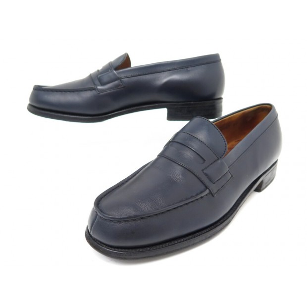 CHAUSSURES JM WESTON 180 MOCASSINS 3B 36 FIN CUIR BLEU LOAFERS SHOES 750€