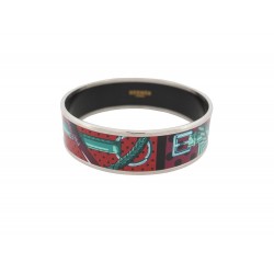 NEUF BRACELET HERMES EMAIL IMPRIME LARGE T 21 MULTICOLORE NEW BANGLE 540€