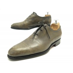 CHAUSSURES SANTONI CARTER 11732 RICHELIEU 6 IT 41 FR EN CUIR KAKI SHOES 650€