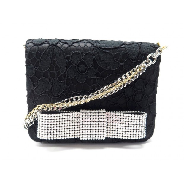 NEUF SAC A MAIN DOLCE & GABBANA NOEUD STRASS DENTELLE BANDOULIERE HANDBAG 1500€