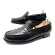 CHAUSSURES JM WESTON MOCASSINS 180 8.5C 42.5 CUIR CROCO NOIR LOAFERS SHOES 3790€