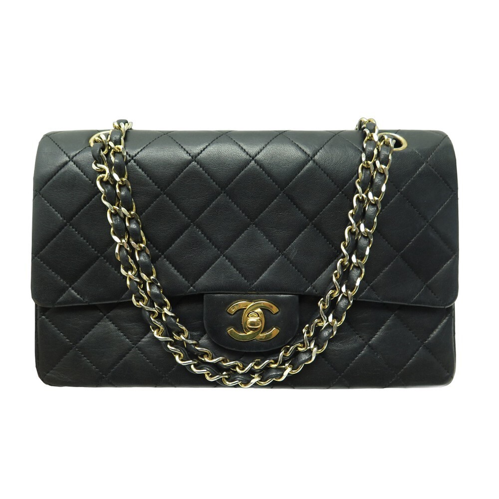 Chanel Classic Double Flap Quilted M/L Dark Beige Caviar Silver