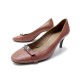 CHAUSSURES HERMES LIBERTY COLLIER DE CHIEN MEDOR BALLERINES 36 CUIR MARRON 800€