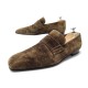 CHAUSSURES BERLUTI MOCASSINS PERFORATIONS 9.5 43.5 EN DAIM MARRON LOAFERS 960€