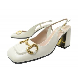 NEUF CHAUSSURES GUCCI SANDALES SLINGBACK MORS 643892 39 IT 40 FR CUIR SHOES 795€