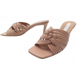 NEUF CHAUSSURES STELLA MC CARTNEY MULES 800040 37 SANDALES CUIR ROSE SHOES 645€