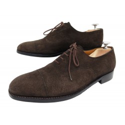 CHAUSSURES JM WESTON 300 RICHELIEU 8.5D 42.5 DAIM MARRON SUEDE LEATHER SHOE 820€