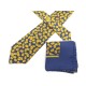 CRAVATE & FOULARD GAVOCHE HERMES POTIRONS SOIE BLEU + BOITE SILK SCARF TIE 325€