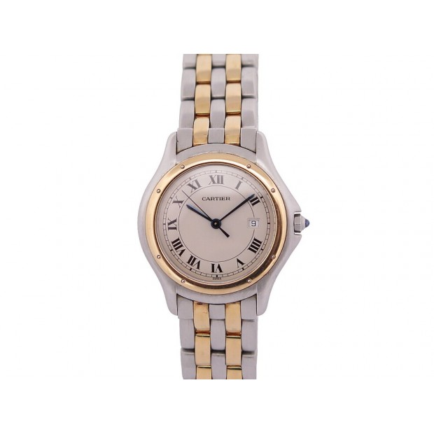 MONTRE CARTIER COUGAR 187904 33 MM QUARTZ OR ET ACIER CLASSIQUE WATCH 6300€