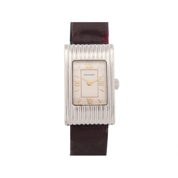 VINTAGE MONTRE BOUCHERON REFLET SMALL 29 MM ACIER QUARTZ STEEL WATCH 3270€