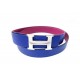 NEUF CEINTURE HERMES BOUCLE H ACIER PALLADIE CUIR REVERSIBLE T110 BLEU ROSE 650€