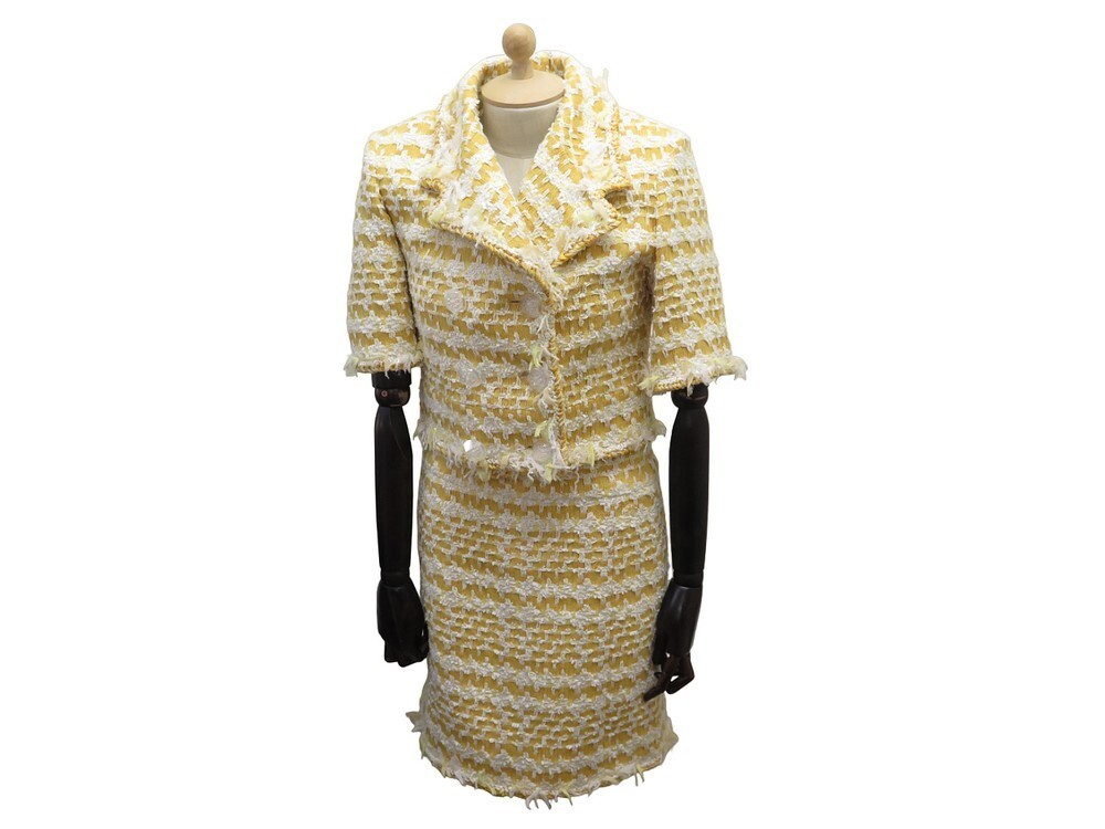 Chanel tailleur jupe en tweed Laine Beige ref.218057 - Joli Closet