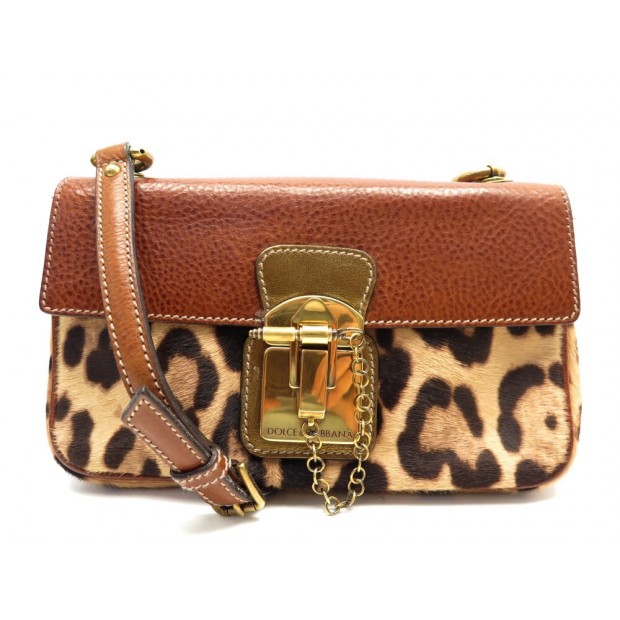 SAC A MAIN DOLCE GABBANA MISS PRIVEE CUIR DE POULAIN LEOPARD PONY HAIR BAG 1450€