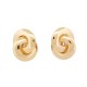 VINTAGE BOUCLES D'OREILLES CHRISTIAN DIOR ANNEAUX ENTRELACES CLIP DORE EARRINGS