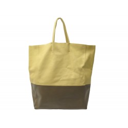 SAC A MAIN CELINE CABAS VERTICAL EN CUIR BICOLORE JAUNE ET MARRON HAND BAG 1700€