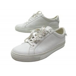 CHAUSSURES GIVENCHY URBAN STREET BE0003E0DC 37 CUIR BLANC SNEAKERS SHOES 425€